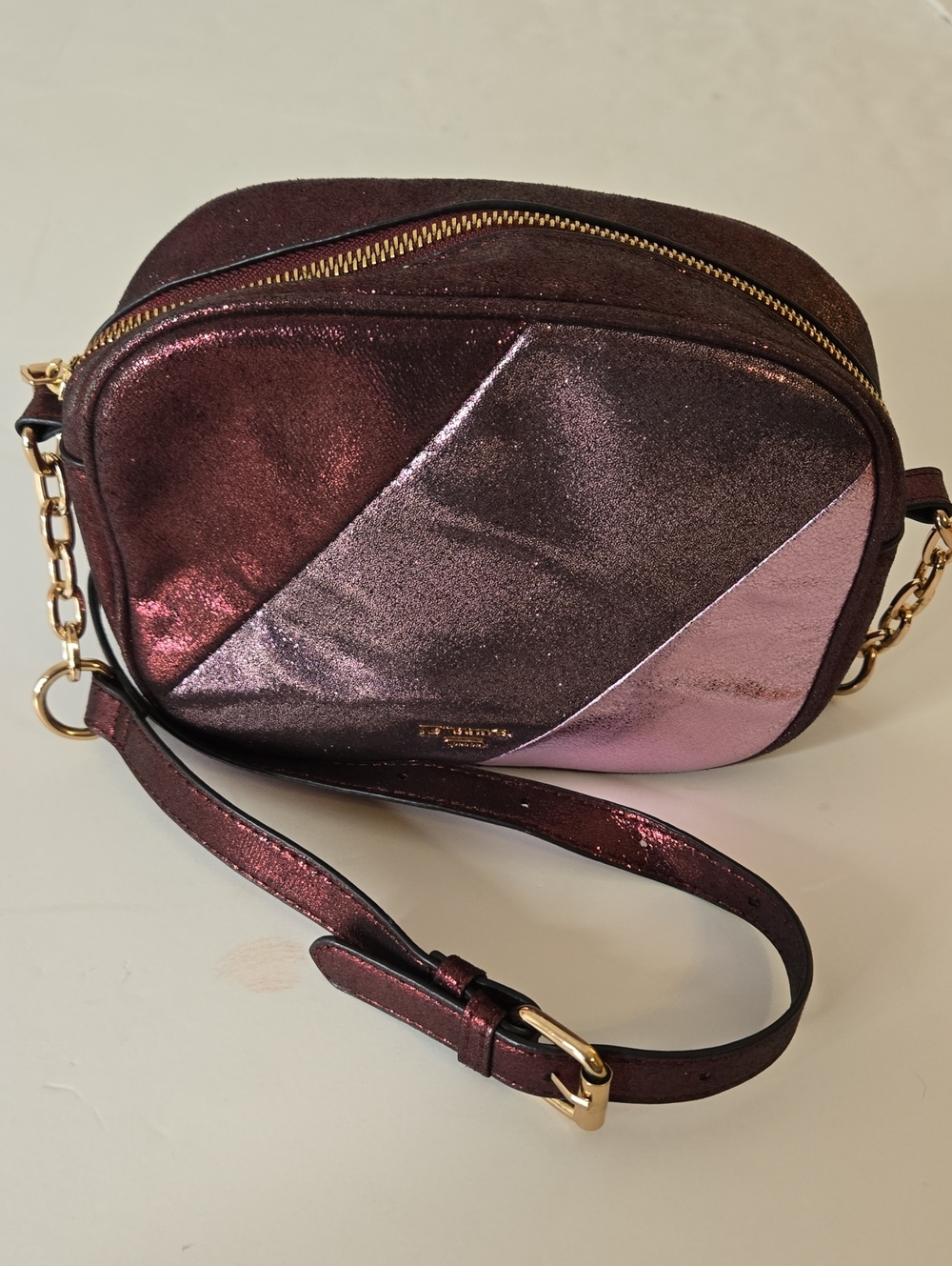 Dune London Crossbody Bag Purple Burgundy Metallic